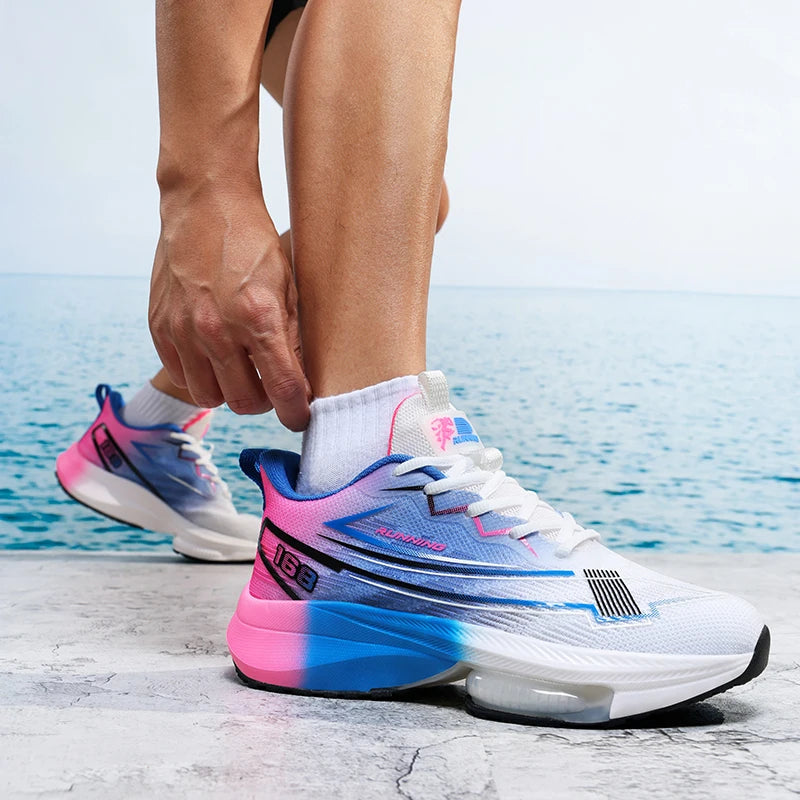 Unisex Sports Shoes Summer New Thick Sole Cushioning Anti Slip Rebound Professional Running Training Shoes for Teenagers
