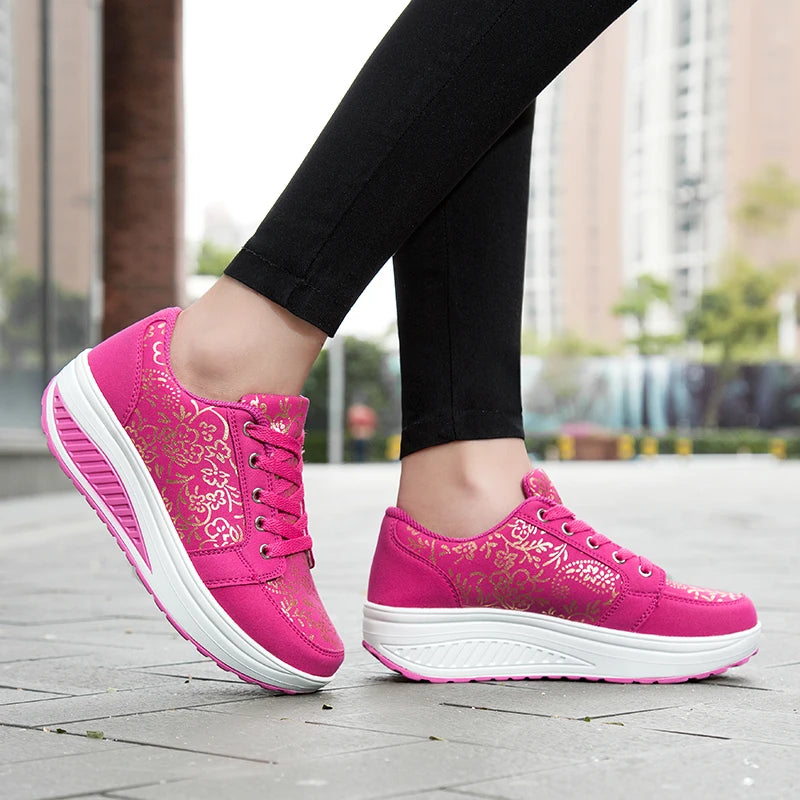 Damen-Leder-Sneaker, lässig, modisch und bequem – Plateau-Walking-Schuhe, Keilabsatz-Mokassins, atmungsaktive Loafer, Damenschuhe