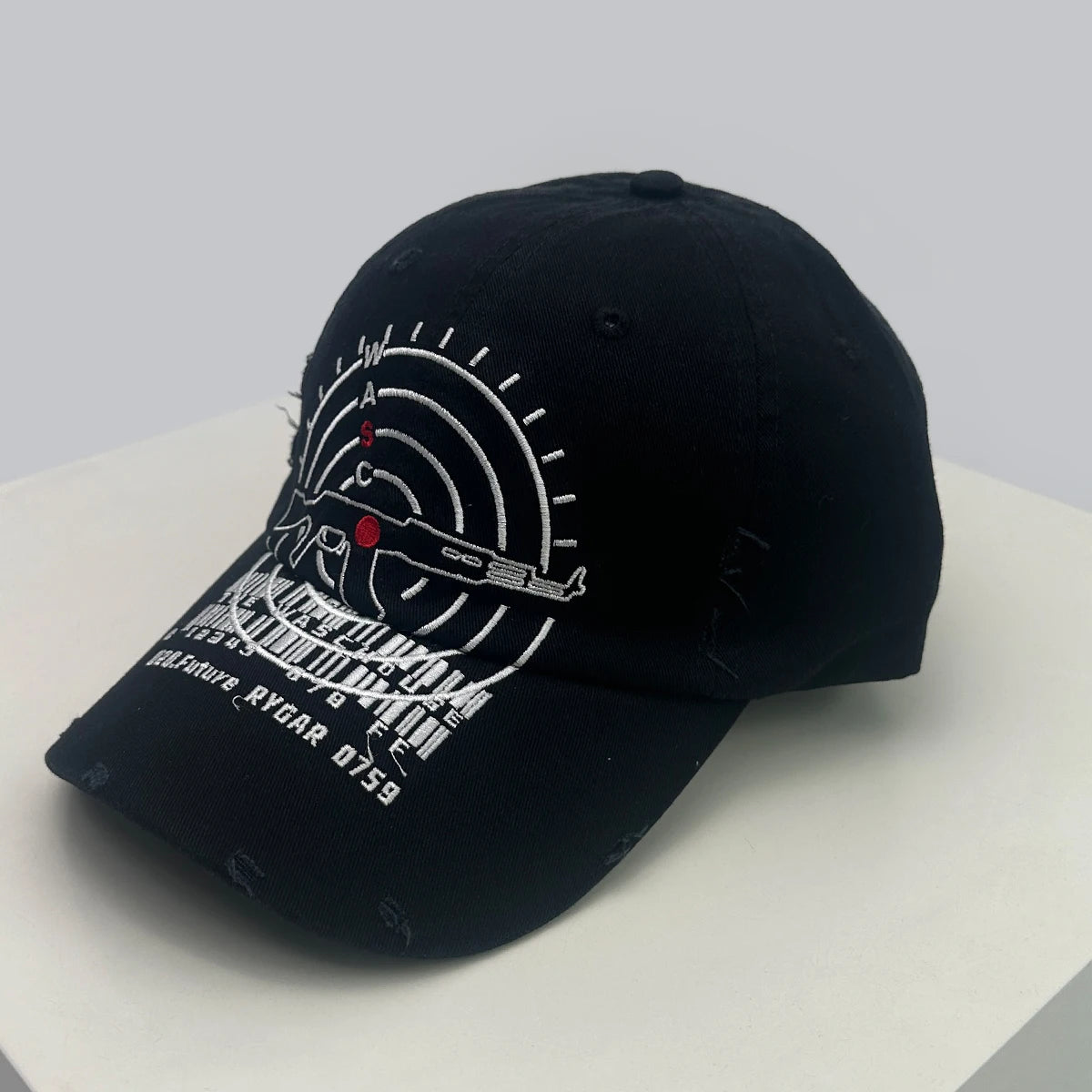 Unisex Broken Style Bull's-eye Cross Embroidery Baseball Hats Sunshade Personal Versatile Peaked Caps Street Fashion Hip Hop