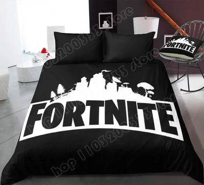 Fortnite Bedding Set Duvet Cover 3 Piece 3D Printed Bedroom Bedding Game Anime Cartoon Pillowcase Room Decoration Gifts