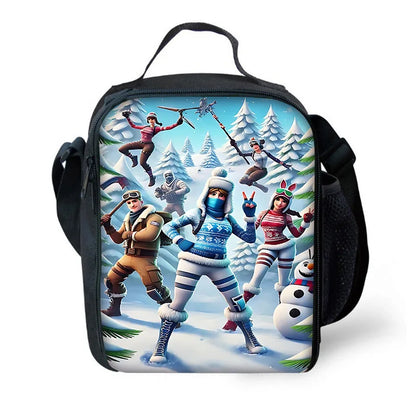 Hot Game Shooting Fortnites Child Insulated Large Capacity Bag for Boy Girl Student Outdoor Resuable Thermal Cooler Lunch Box