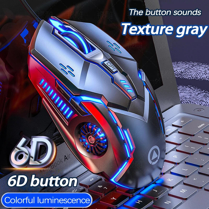 UTHAI G5 Six key 3200DPI wired illuminated gaming mouse, e-sports mechanical mute computer accessories