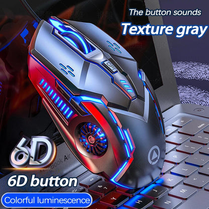 UTHAI G5 Six key 3200DPI wired illuminated gaming mouse, e-sports mechanical mute computer accessories