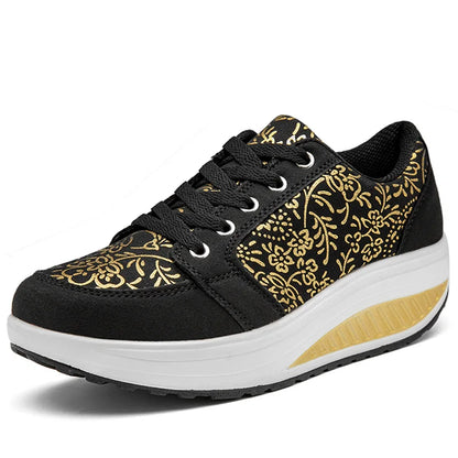 Damen-Leder-Sneaker, lässig, modisch und bequem – Plateau-Walking-Schuhe, Keilabsatz-Mokassins, atmungsaktive Loafer, Damenschuhe