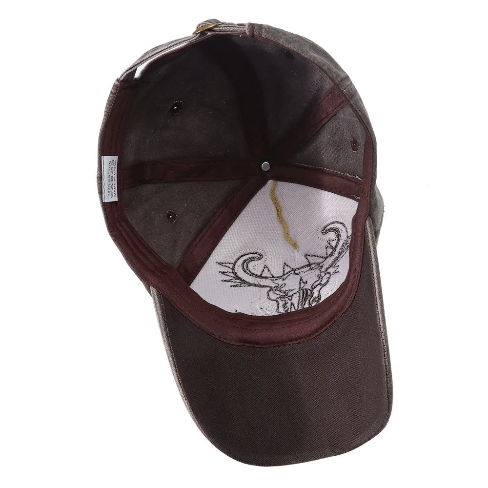 Hip Hop Vintage vypraná džínsová bejzbalová čiapka Casquette Homme s výšivkou býčej hlavy Y2k Snapback Dad Hats pre ženy a mužov