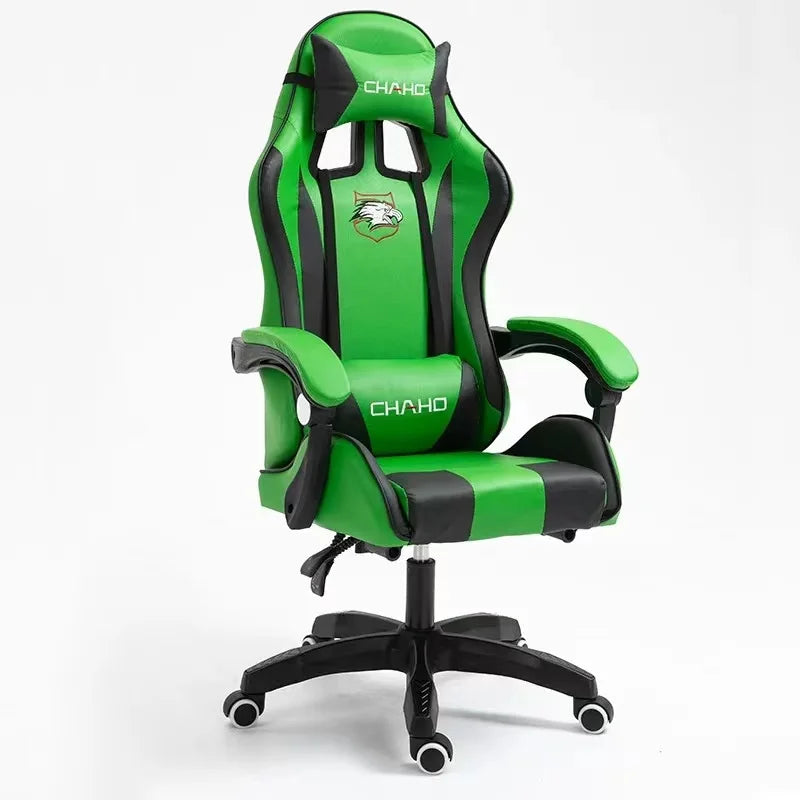 2025 New Computer Chair Green Gaming Chair PU Leather Office Swivel Chair Lift Bedroom Furniture Fashion Sillas Gamer Chair