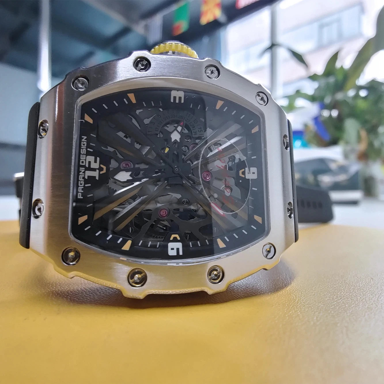 PAGANI DESIGN PD1738 Men Quartz Watches 42MM VH65 Black Case Sapphire Stainless Steel 50M Waterproof Wristwatch Watch for Men