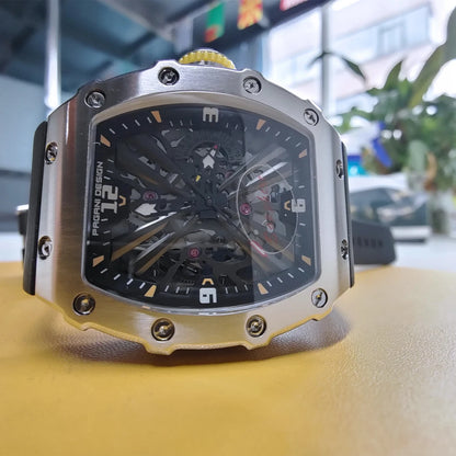 PAGANI DESIGN PD1738 Men Quartz Watches 42MM VH65 Black Case Sapphire Stainless Steel 50M Waterproof Wristwatch Watch for Men