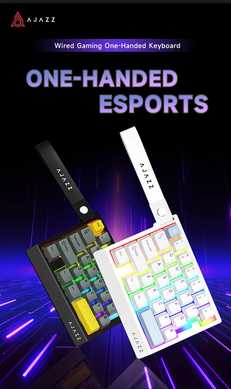 AJAZZ AK029 Wired One Handed Keyboard HE Magnetic Switch 8000Hz 29 Keys RGB Mini Gaming Mechanical Keyboard for PC Gamer