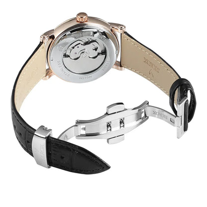 Luxusní pánské mechanické hodinky s automatickým nátahem od renomované značky, vybavené tourbillonem, ukazatelem fáze měsíce a diamanty – elegantní náramkové hodinky.