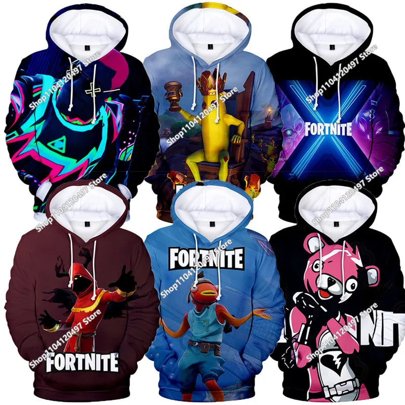 Fortnites Cosplay Sweatshirt Game 3D Printed Unisex Hoodie Casual Coat Anime Peripheral Kawaii Jacket Children Clothing Gifts