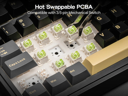 EPOMAKER X AULA EA75 MAX 75% ANSI US Layout Hot-Swap Gasket Wired/BT/2.4GHz Wireless Mechanical Keyboard with Screen & Knob