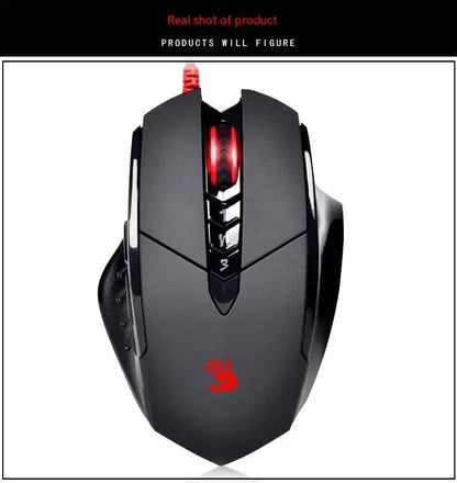 Káblová myš Bloody V7M RGB, ľahká ergonomická konštrukcia, 4000dpi, pre PC, kanceláriu, e-športy a gaming, s programovaním makier pre CF LOL CS