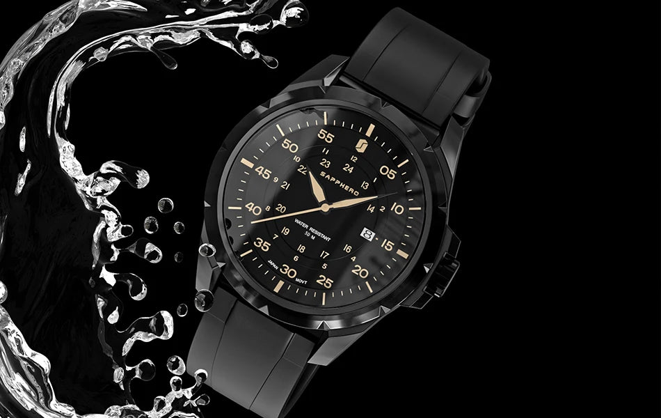 SAPPHERO Men’s Watch – Luxury quartz watch, water-resistant to 50 m, featuring an imported movement and a stainless steel case – An ideal gift idea for men.