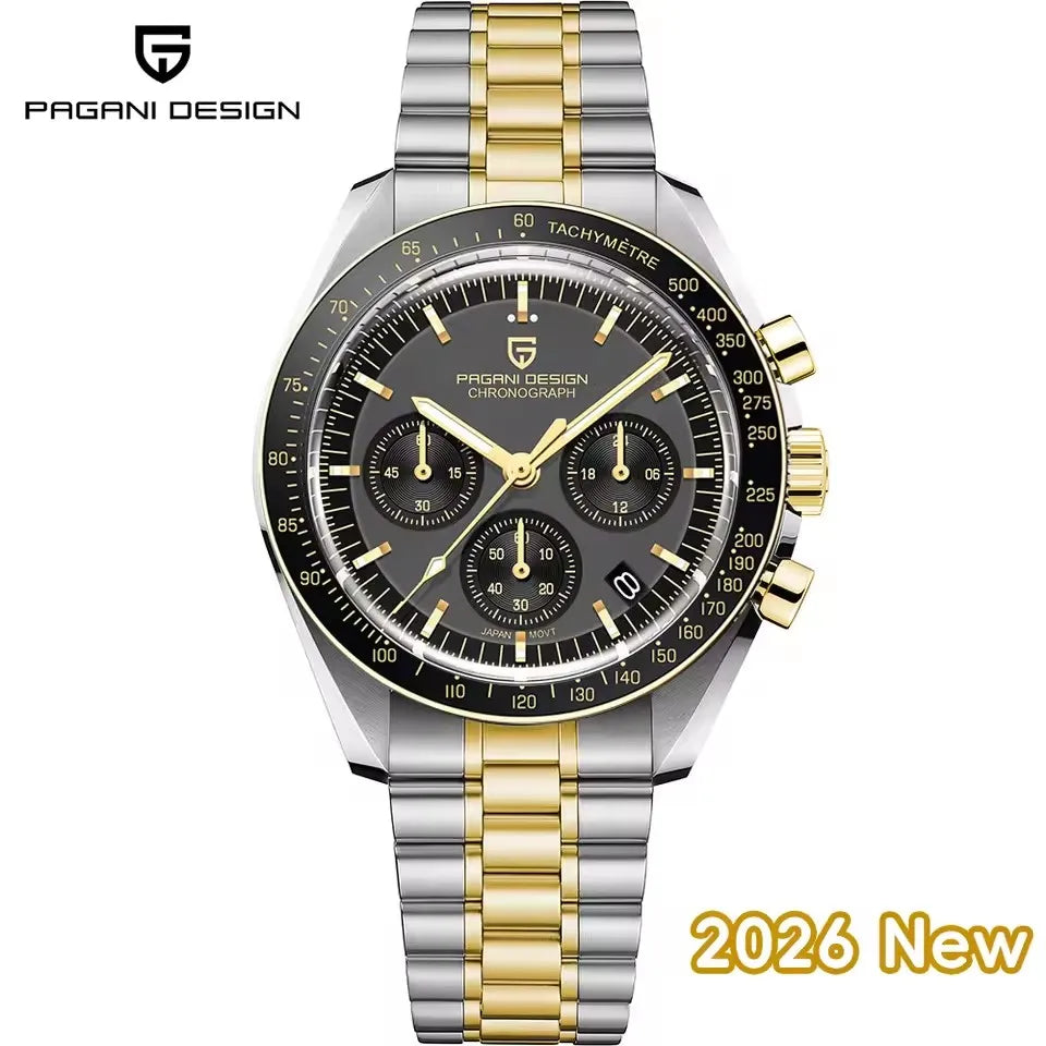 2026 New PAGANI DESIGN Mens Watches Quartz Speed Sports Chronograph Watch For Men Waterproof Luminous AR Sapphire Man Gift Clock