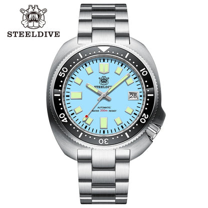 STEELDIVE New Arrival 44mm SD1974 Orange Dial Ceramic Bezel Super Luminous 200m NH35 Automatic Dive Watch with Milled Clasp