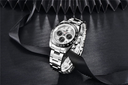 PAGANI DESIGN V2 40MM Reloj de cuarzo para hombre con esfera de meteorito, cristal de zafiro, cronógrafo retro y resistente al agua