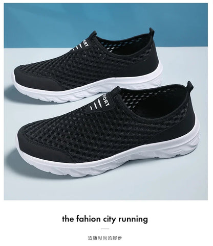 YRZL Lightweight Men's Casual Shoes, Breathable Slip-On Male Casual Sneakers, Anti-Slip Men's Flats, Outdoor Walking Shoes Size 39-46