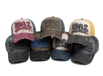 Fashion Vintage Washed Cotton Baseball Cap Men Digit 1962 Embroidery Snapback Spring Autumn Women Hat Visor Hip Hop Caps