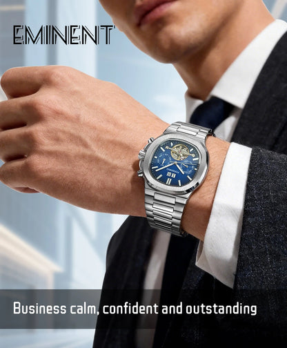 Forsining 481 Man New Tourbillon  Brands Watch Week Date Automatic Movement Mechanical Watches Stainless Steel Waterproof Clock