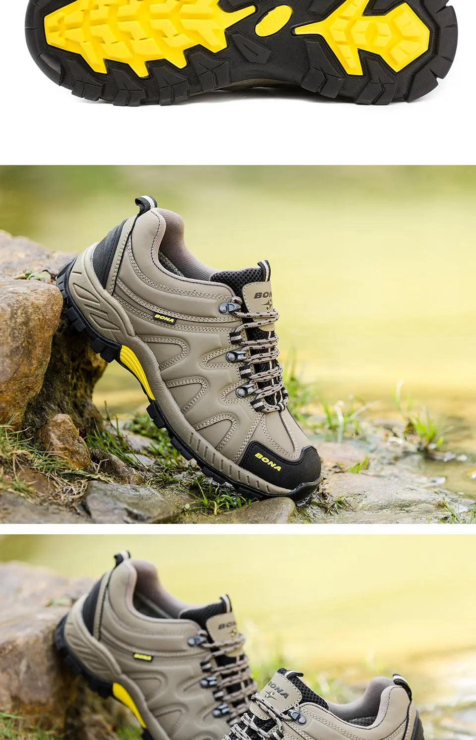 BONA Novedad Estilo Clásico Zapatillas de Senderismo para Hombre con Cordones Zapatillas Deportivas para Hombre Outdoor Jogging Trekking