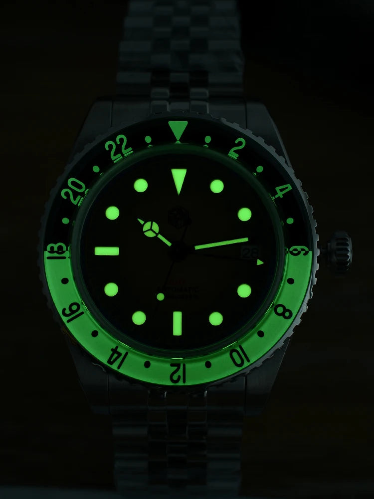 San Martin 2025 Men's Watches Retro NH34 GMT Sandwich Dial 40mm Bidirectional Sapphire Bezel Luxury Sports Watch 20Bar SN0134