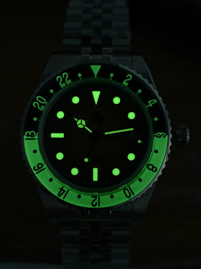 San Martin 2025 Men's Watches Retro NH34 GMT Sandwich Dial 40mm Bidirectional Sapphire Bezel Luxury Sports Watch 20Bar SN0134