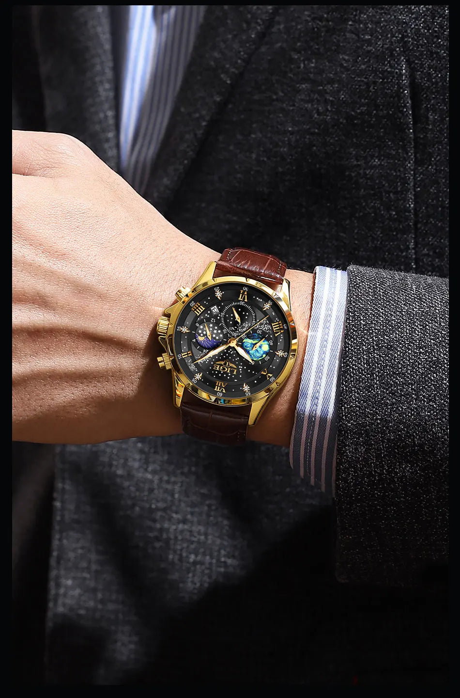 New LIGE Watches Mens Top Brand Luxury Casual Leather Quartz Men's Watch Business Clock Male Sports Waterproof Date Chronograph
