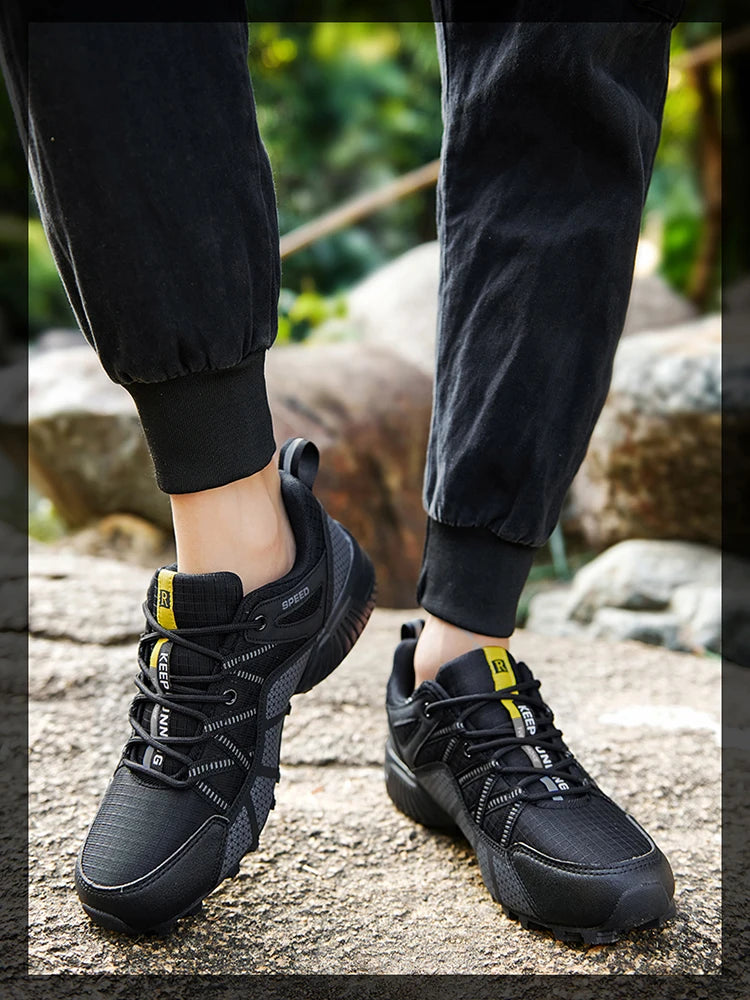 Herenwandelschoenen voor alle terreinen – outdoor sportschoenen van ademend mesh, antislip en slijtvast, voor wandelen en fietsen outdoor