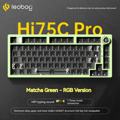 LEOBOG Hi75C Mechanical Wireless Keyboard Aluminium 3-Mode With Knob Hot Swap RGB Gasket Hi75C Gaming Keyboard Customization PC