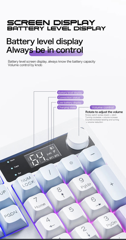 XUNFOX  TK100 wireless 2.4 keyboard Bluetooth dual-mode game silent office notebook universal keyboard