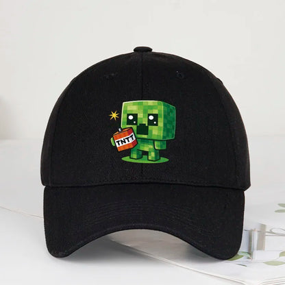 1 Creeper Pattern Baseball Cap | Unisex Hip-Hop Cap, lightweight and form-fitting, perfect for travel and casual wear year-round