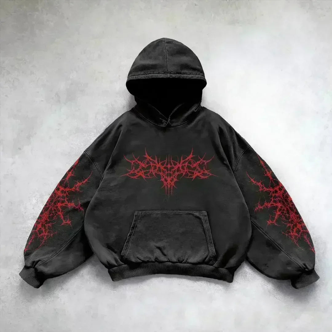 American Y2K New Hip Hop Trend Retro Hoodie Women Street Casual Loose Joker Vintage Sweatshirt Unisex Fleece Padded Warm Hoodie