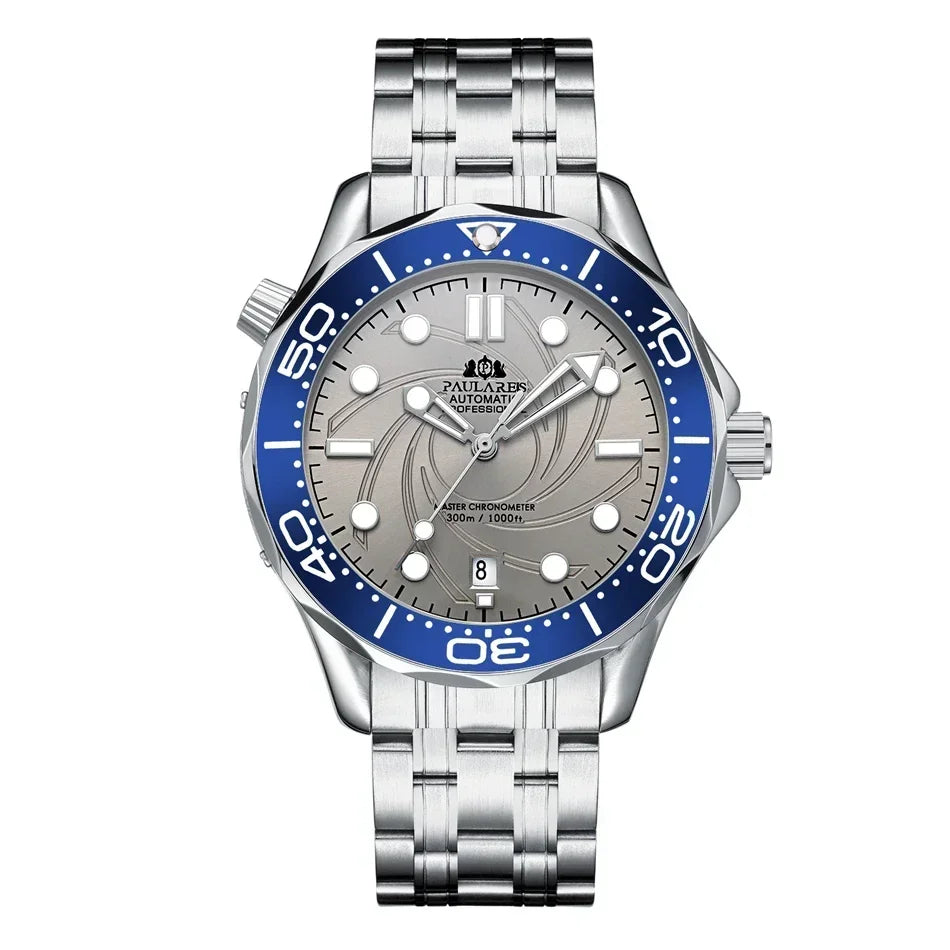 Automatic Mens Watch Mechanical Self Wind Movement Stainless Steel Casual Yellow Gold Silver Blue Master Wave Fashion Watches