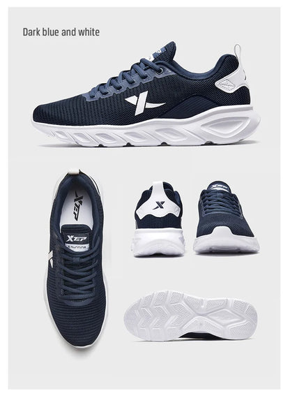 Zapatillas de running Xtep para hombre 2025 primavera, zapatillas deportivas absorbentes del sudor, resistentes al desgaste y estables, sneakers deportivos 880119115131