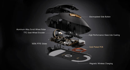 Mouse da gaming wireless MCHOSE K7 Ultra PAW3950, doppio polling rate 8K, leggero, base di ricarica wireless magnetica, eSport e ufficio