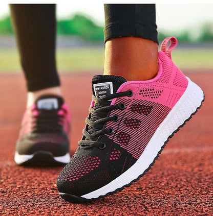 Damen-Flache Schuhe, Schnürschuhe, Freizeitsneaker, Damenschuhe, weiche Zapatos Mujer, große Größen