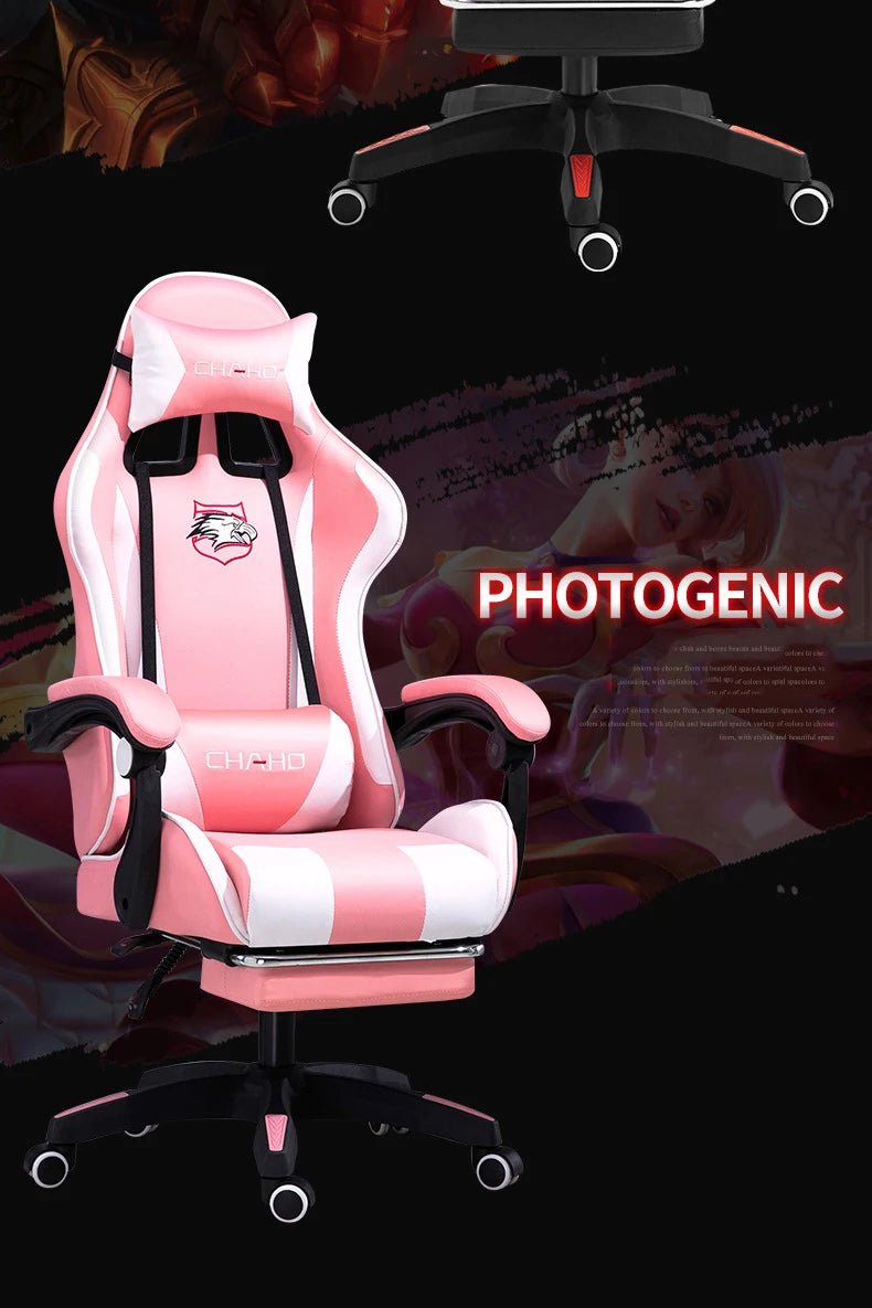 2025 New Computer Chair Green Gaming Chair PU Leather Office Swivel Chair Lift Bedroom Furniture Fashion Sillas Gamer Chair