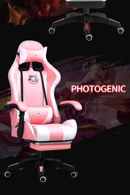 2025 New Computer Chair Green Gaming Chair PU Leather Office Swivel Chair Lift Bedroom Furniture Fashion Sillas Gamer Chair