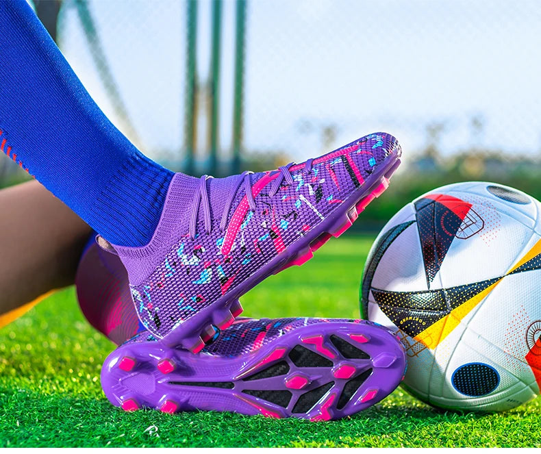 Chuteiras de Futebol Profissionais para Homem em Malha Respirável, Chuteiras Antiderrapantes Rápidas, Sapatilhas de Moda para Relva Artificial, Sapatos de Futebol Masculinos