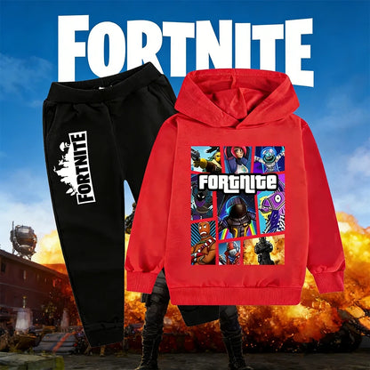 2026 Neuer Fortnite-Game-Print Freizeitanzug für Kinder, Cartoon-Langarmanzug für Herbst/Winter, neuer Teenager-Anzug