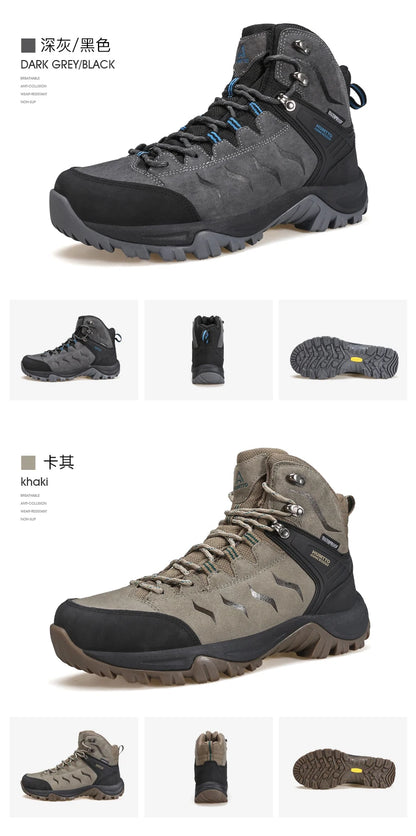 HUMTTO Sapatilhas de Caminhada Impermeáveis para Homem, Botas de Caça Táticas de Deserto, Botas de Trekking pelo Tornozelo para Homem e Mulher, Quentes em Couro