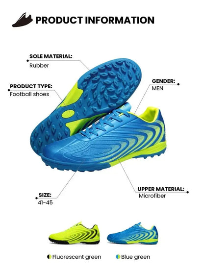 Baasploa Pantofi de fotbal pentru bărbați, marca Comfort, ușori, pentru antrenament pe gazon, pantofi profesioniști de fotbal pentru bărbați, adidași moi, antiderapanti