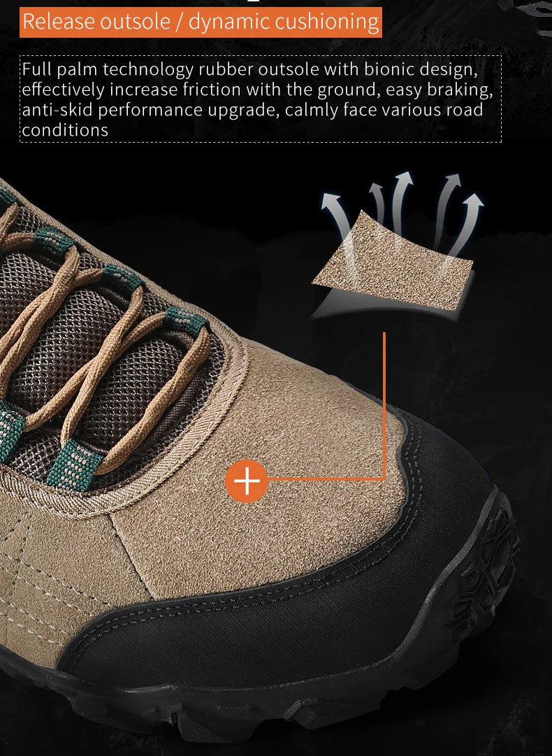 HUMTTO Sapatilhas de Caminhada para Homem, Designer de Luxo, Inverno, Escalada e Trekking, para Homem, em Pele, Outdoor, Desporto e Trabalho, 110282A
