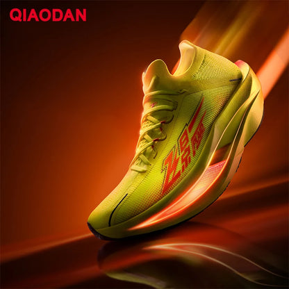 QIAODAN Feiying Plaid 3 Chaussures de course pour homme à semelle en carbone, baskets de marathon, chaussures de sport à amorti rebondissant QDB023262290