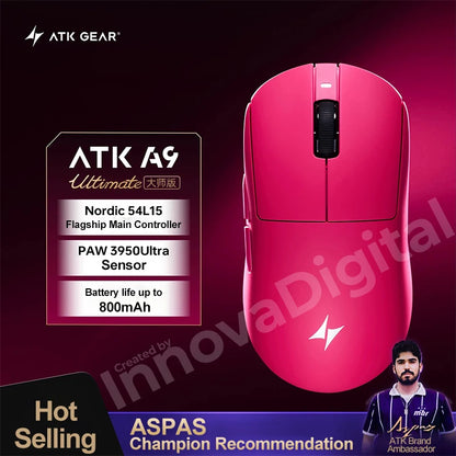 ATK Dragonfly A9 Ultimate Wireless Gaming Mouse A9 Air PAW3950 Ultra Lightweight Ergonomic E-sports Gamer FPS Mice CSGO A9 Ultra