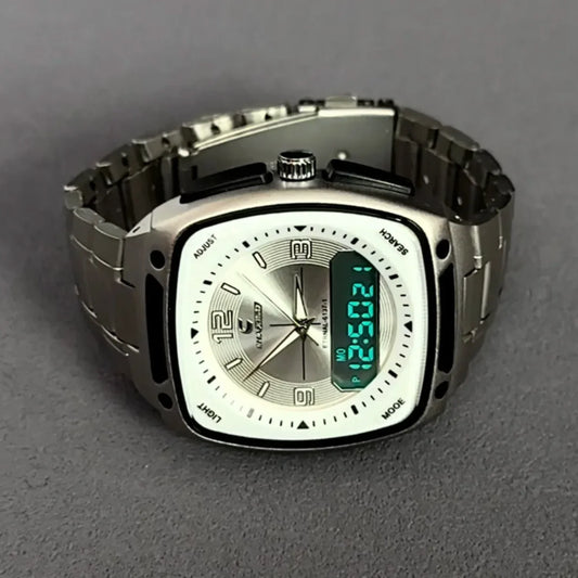 Creative Digital Display Square Quartz Watch Men with Large Dial High-end Luminous Fashion Style Gift Men's Watches Alarm Clock