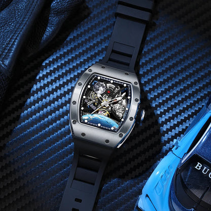Automatic Mechanical Skeleton Watch Sports Premium Custom Logo Hollow Out Wristwatch for Active Lifestyle