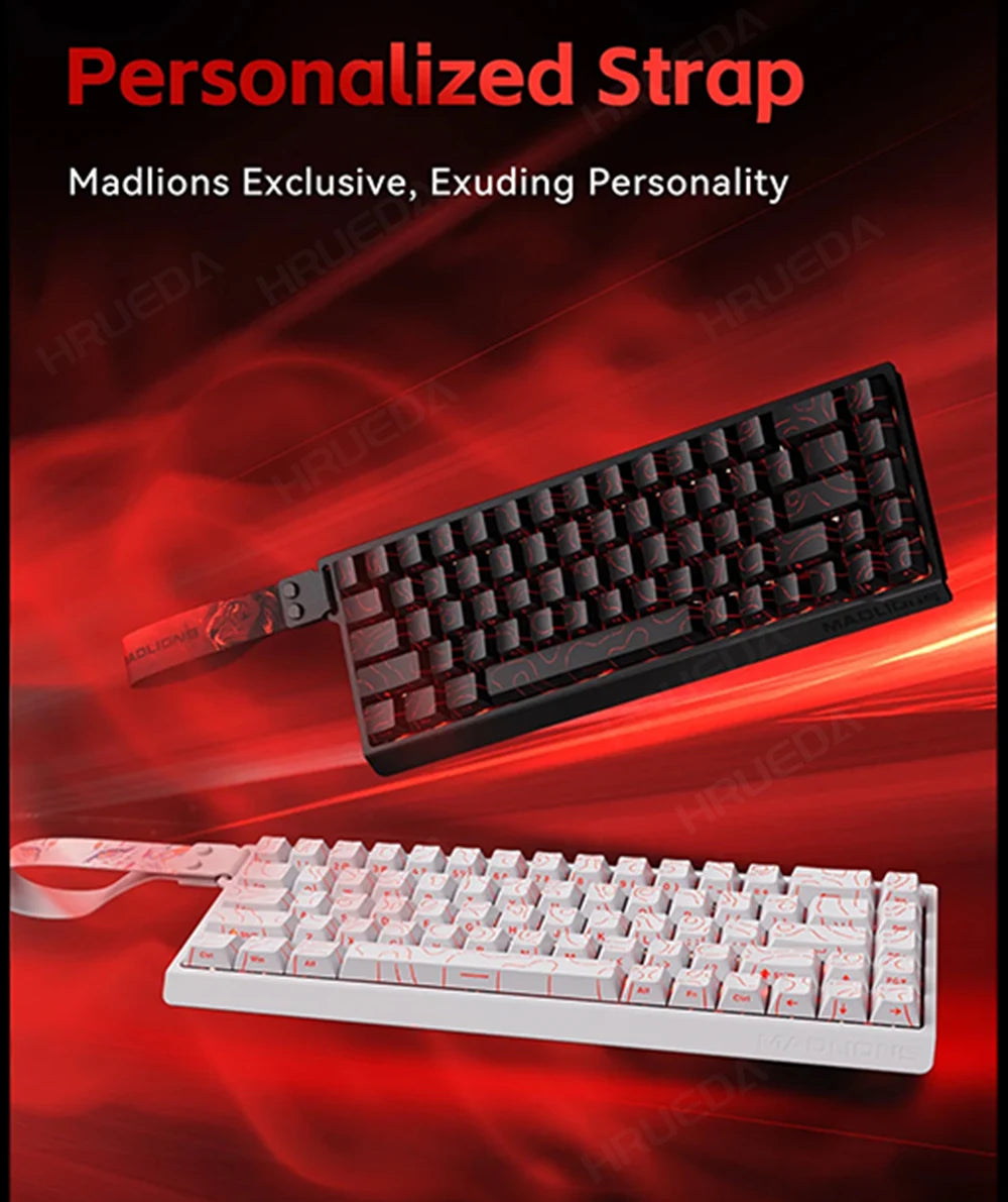MADLIONS Mad 60he Mad60HE Mad 68HE Teclado mecânico com interruptores magnéticos, com fios, hot-swap, taxa de polling 8K, teclado gaming personalizado