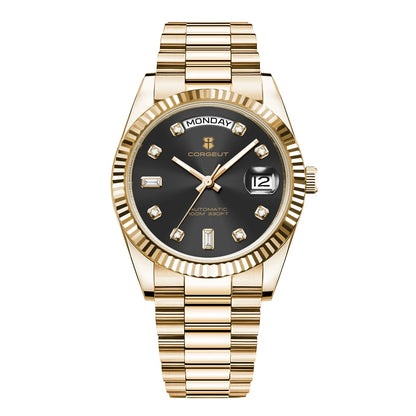 Luxury Corgeut 36MM Men Watch ST1644 Automatic Mechanical Wristwatch Sapphire Relogio Masculino 10BAR Day Swim dress Watches